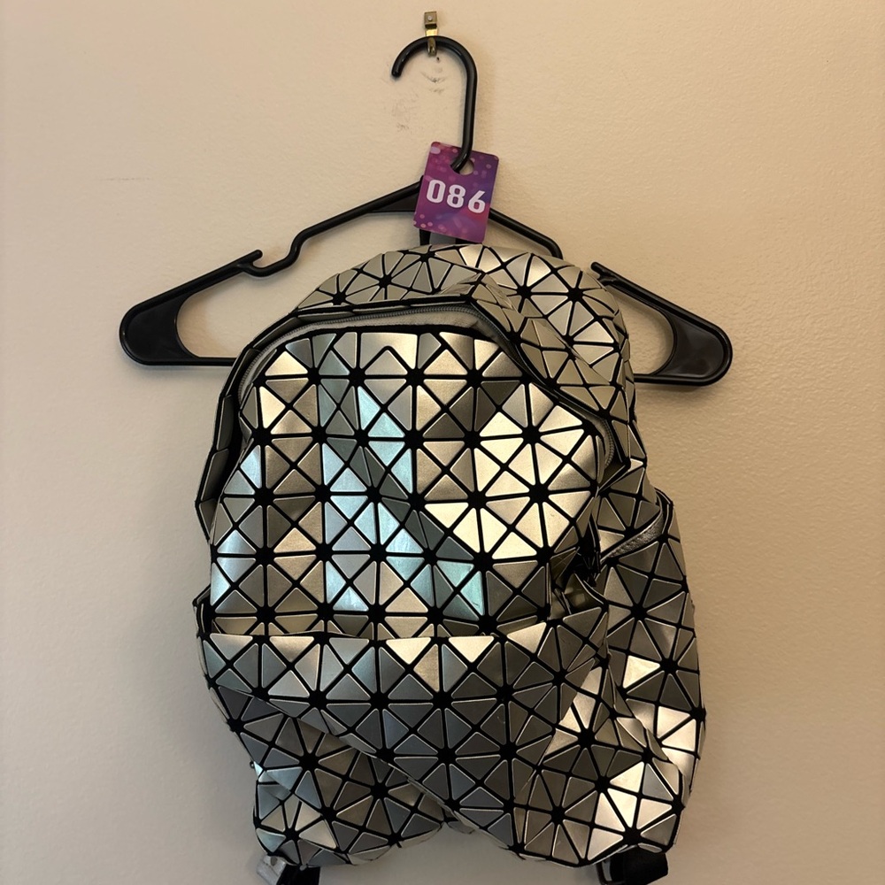 86. Geometric Silver Backpack - image 1